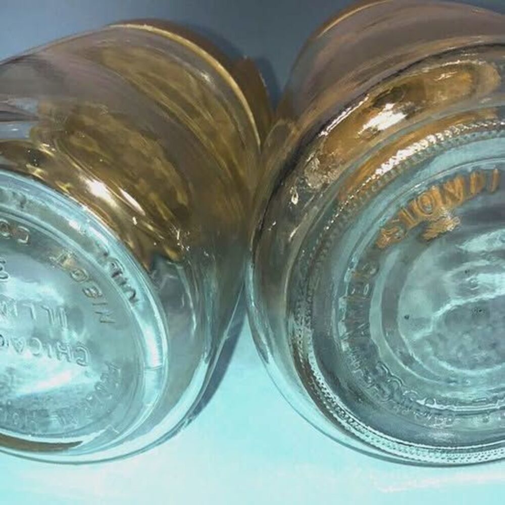 Vintage Mustard Gold Federal NIBOT Housewares Glass Syrup & Sugar Dispensers - Picture 8 of 8